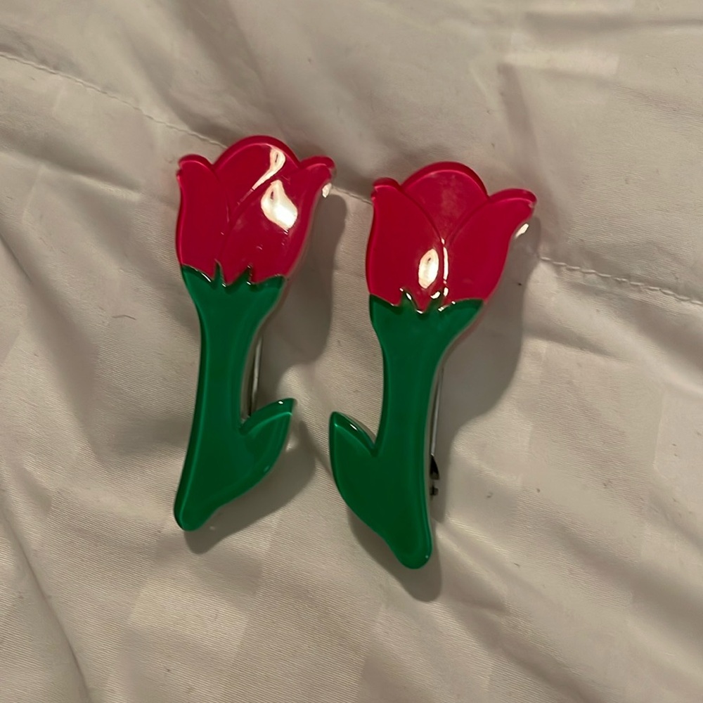 Gymboree tulip flower hair clips